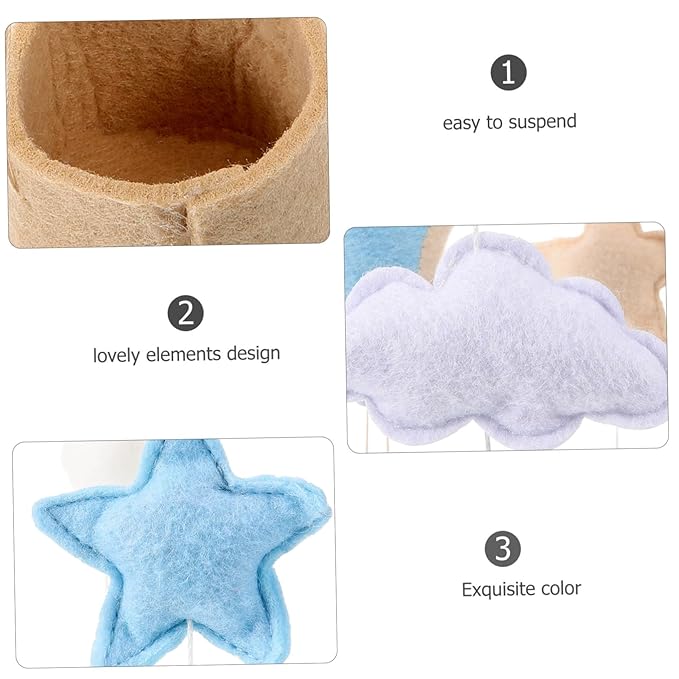SECFOU Crib Mobile for Nursery Room Adorable Felt Hot Air Balloon Design Wall Hanging Ornament for Girls Engaging Decoration for Boy Girl Bedroom