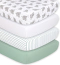 The Peanutshell 4-Pack Fitted Crib Sheet Set - Super Soft & Breathable Baby Girl or Boy Crib Sheets, Nursery Decor, Fit for Standard Mattress Cover- Elephant