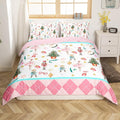 Feelyou Nutcracker Christmas Pink Comforter Cover Twin Size Xmas Royal Guarder Ballet Princess Duvet Cover New Year Pink Buffalo Plaid Bedding Set Gifts for Kids Boys Girls 1 Pillow Case