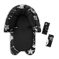 GFU Baby Car Seat Head Support for Newborn, 2 in 1 Infant Car Seat Head Body Support with Strap Pads, Soft Stroller Cushion Pillow Insert for Girls, Fits for Stroller, Swing, Black Star