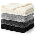 Frienda 4 Pcs Baby Fuzzy Blanket Fluffy Baby Blanket for Boys Girls Soft Warm Infant Newborn Toddler Receiving Nursery Bed Supplies, 32 x 24 Inch (Gray Black Color)