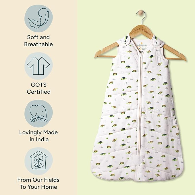 1.5 TOG Sleep Sack - Premium Organic Cotton, Soft, Breathable, Wearable Blanket for Newborns, Infants & Toddlers (12-18 Months), Unisex Baby Sleeping Bag, Gifts for Babies