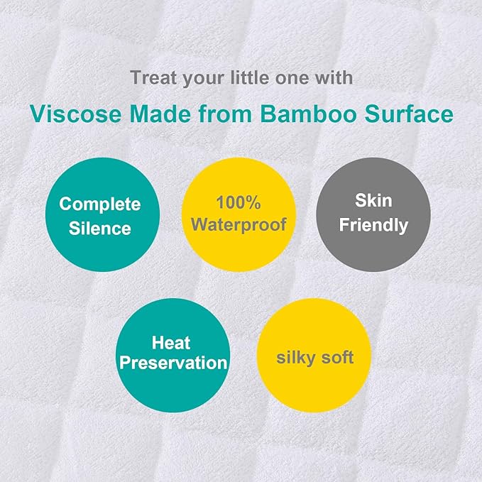 Bassinet Mattress Pad Cover Compatible with Dream On Me Karley (Plus Portable) Bassinet, Waterproof, 2 Pack, Ultra Soft Surface, Breathable and Easy Care