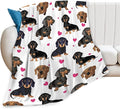 Tijuboni Dachshund Throw Blanket Dog Gifts for Girls Boys Women Men Kids Adults Soft Flannel Fleece Blanket for Couch Sofa Bed Home Decor 50"x60"