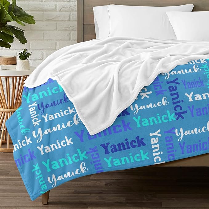 Dr.TOUGH Name Blanket Personalized Blanket for Adult Kids Flannel Customized Personalized Blankets and Throws