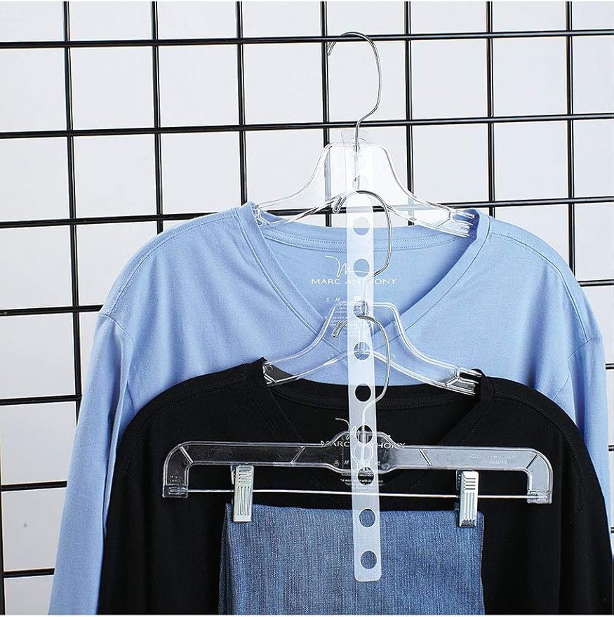 SSWBasics Pack of 50 Clear Plastic Strips for Clothing Display Hanger | Durable Display Hanger for Retail and Home Use
