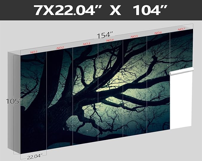 XMPMBM-Magic Forest backsplash Decorative Wallpaper Starry Sky Large Tree Bedroom Bathroom Wall Mural- W 154" X H 105"（112 Square Foot）