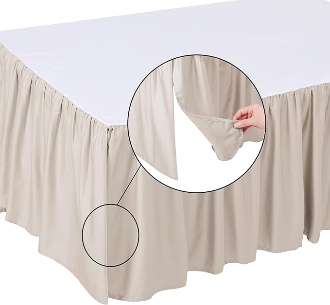 Crib Skirt Dust Ruffle, 100% Egyptian Cotton 400 Thread Count Soft Breathable Crib Bedding Skirt for Baby, Boys and Girls, 52"X28" with 14" Crib Bed Skirt Fading Resistant (Ivory)