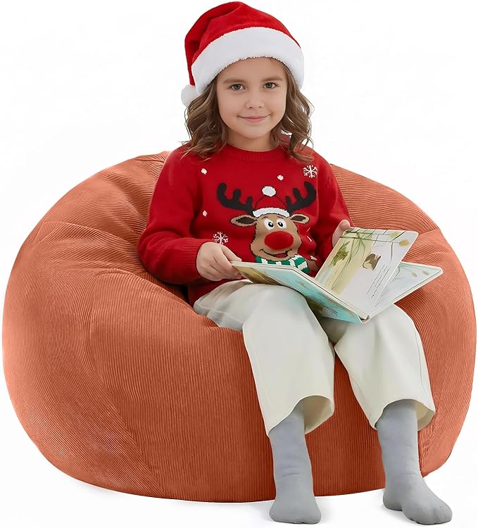 Nobildonna Bean Bag Chair Cover (No Filler) for Kids and Adults,Beanbag Stuffed Animal Storage Without Filling Plush Toys Holder and Organizer Soft Premium Corduroy 200L