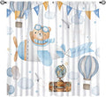 Blue Bear Curtains, Cute Lovely Bear Adventure Airplane Cloud Pastel Blackout Window Treatments, Rod Pocket Thermal Insulated Drapes 2 Panel Sets for Kids Bedroom Nursery Classroom, 42"W X 54"L