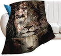 Tijuboni Jesus Lion Lamb Throw Blanket Christian Religious Gifts for Women Men Girls Boys Kids Adults Soft Flannel Fleece Blanket for Couch Sofa Bed Home Decor 40"x50"