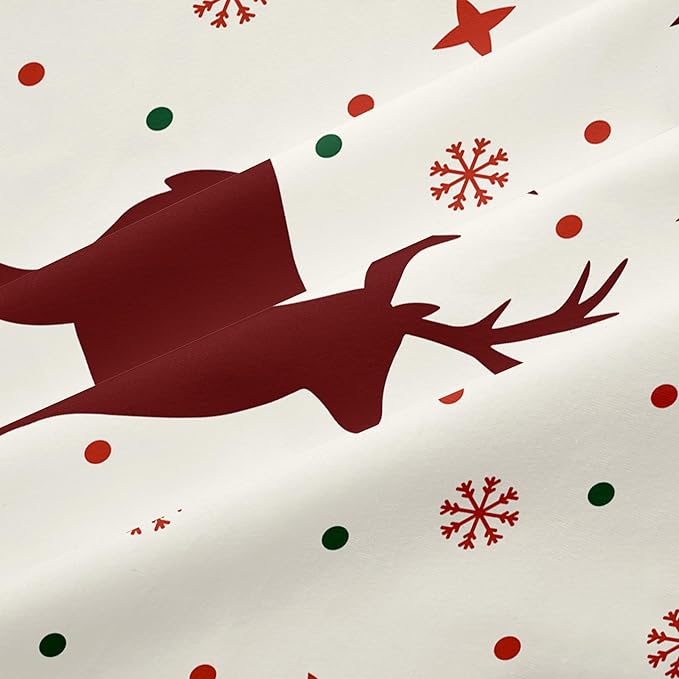 Christmas Duvet Cover Queen Size Red Bow Deer Bedding Set 3 Pcs Kids Boys Girls Xmas Christmas Tree Comforter Cover with Zipper Closure