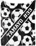 Custom Kids Soft Blanket: Personalized Gift for Soccer Football Basketball Softball Lovers Name and Number - Flannel Toddler Bed Blankets (40X50inch)