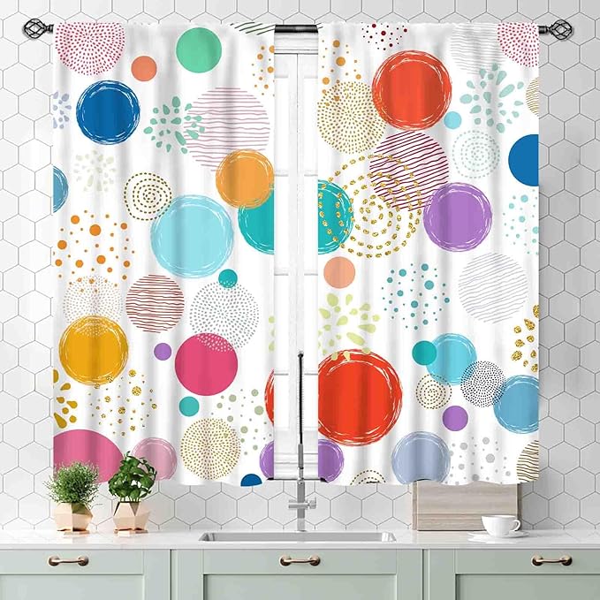 Rainbow Curtains for Girls Bedroom, Boho Rianbow Quotes Inspirational Motivational Positive Colorful Galaxy Pink Purple Window Drapery for Baby Kids Living Room Nursery Classroom, 84"x63" Inch