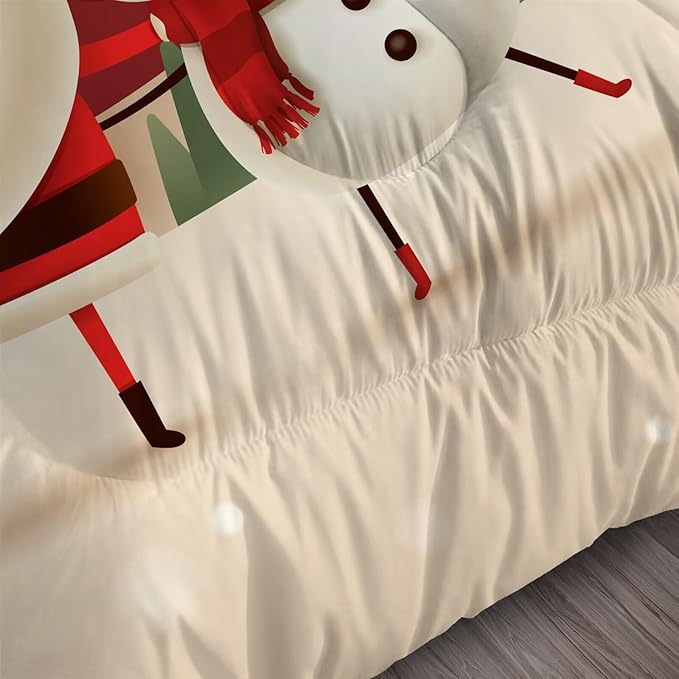 Christmas Bedding Sets Xmas Santa Gnomes Comforter Sets Full Size for Kids Boys Girls Bedroom Snowing Santa Claus Quilt,1 Comforter + 2 Pillow Cases