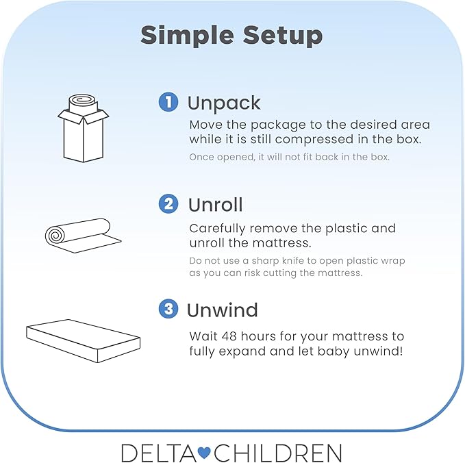 Delta Children Sweet Beginnings Dual Sided Baby Crib Mattress and Toddler Mattress, GREENGUARD Gold and CertiPUR-US Certified, Firm Plant-Based Foam, Waterproof, 5 Year Warranty, Made in USA