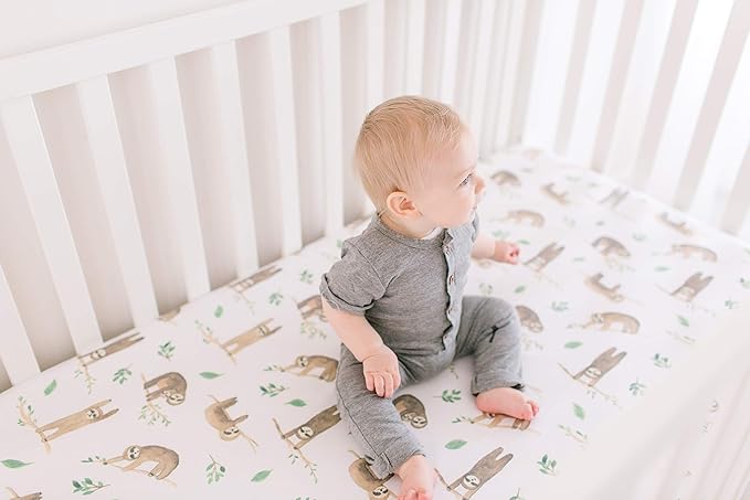 Copper Pearl Premium Knit Crib Sheets: Breathable and Soft, Fitted for Standard Mattresses, Perfect for Baby Registry or Shower Gift, Noah