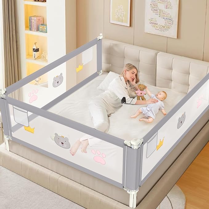 Height Adjustable Bed Rail for Toddlers, Kids Safety Baby Bed Rail for Twin/Full/King/Queen Size Bed (1 Side, 70.8 Inch)