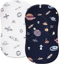 PHF Soft Bassinet Sheet Set, 2 Pack Silky Comfy Breathable Cradle Sheets for Baby Boys Girls, Univeral Fit for Most Cradle and Bassinet Mattress, Space