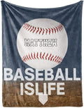 Personalized Baby Balll Soft Blanket: Custom Kids Baseball Design Blanket with Name and Number - Bedding Gifts for Infants Toddlers Adults 50x60inch
