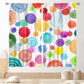 Colorful Curtains for Girls Bedroom, Watercolor Rainbow Cartoon Abstract Circle Polka Dots Splashes Cute Window Drapery for Kids Boys Girls Classroom Living Room Nursery 2 Panels, 42"x45" Inch