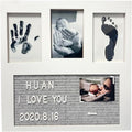 MCstars Baby Handprints and Footprints Kit - Organic Glass Nursery Picture Frame for Life Photos, Personalized Ultrasound Photo Frame, Handprint and Footprint Mold Kits, gift for First Time Moms.