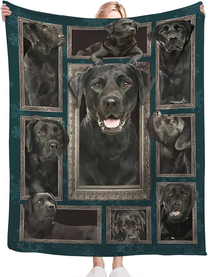 Tijuboni Labrador Retriever Throw Blanket Dog Gifts for Girls Boys Women Men Kids Adults Soft Flannel Fleece Blanket for Couch Sofa Bed Home Decor 50"x60"