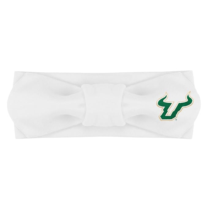 Creative Knitwear South Florida Bulls Infant Girls White Solid Hair Knot Headband Embroidered Logo - Size Newborn - 4T