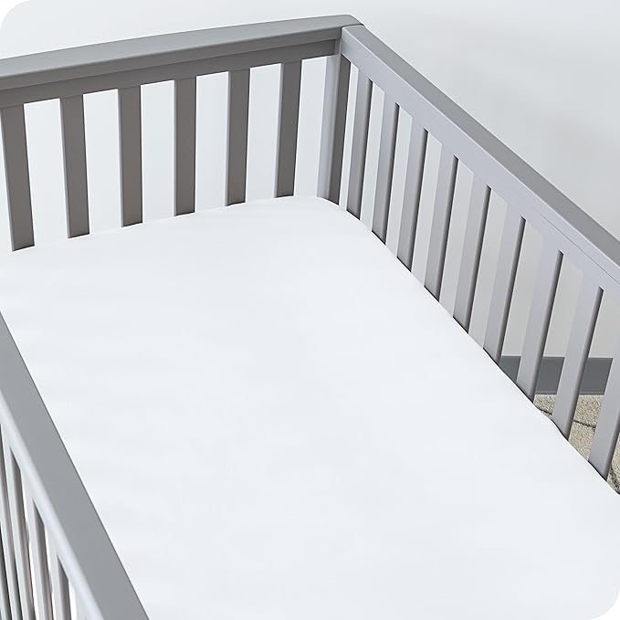Bare Home 2-Pack Fitted Crib Sheets - Premium 1800 Ultra-Soft Microfiber - Breathable - Baby Sheet - for Boys & Girls - Fits Standard Crib and Toddler Mattresses (Spring Mint/White)