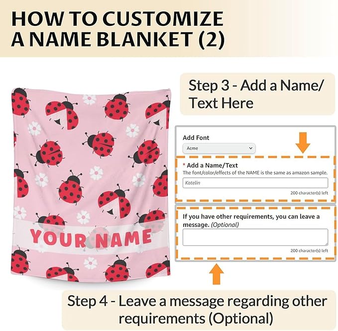 Personalized Ladybug Gifts for Women - 60 x 80 Inches Cute Lady Bug Blanket for Girls - Pink Fuzzy Soft Decor for Bed, Living Room