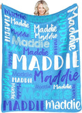 Dr.TOUGH Personalized Blankets with Name Customized Baby Blankets for Girls Boys Adults Monogrammed Blankets and Throws Christmas Birthday Mothers Fathers Valentines Day Gift (Blue-Green,60''×80'')