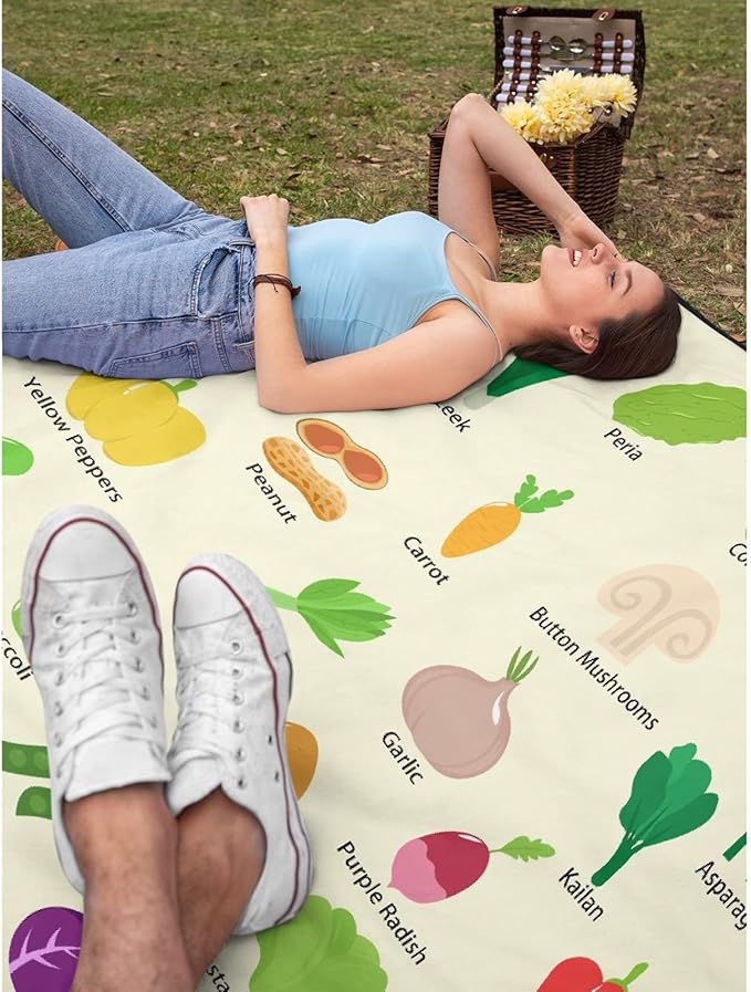 Thuswarm Colorful and Various Vegetables Flannel Blanket for Autumn Winter Gifts Warm Cozy Soft Funny Print Throw for Bed Couch Sofa 50”×40” Small for Kid