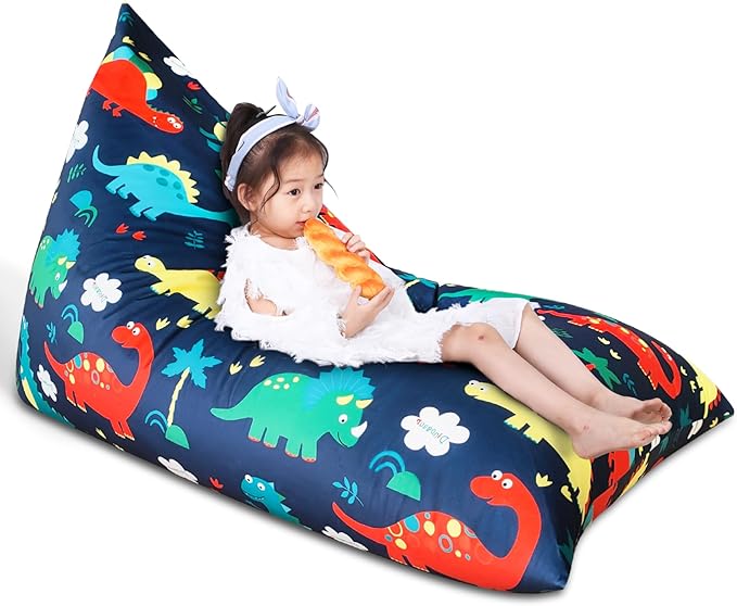 Jorbest Stuffed Animal Storage Bean Bag Chair for Kids and Adults, Stuffed Animal Storage, Dinosaur Bean Bag Chair Cover for Kids - Cover ONLY (200L/52 Gal)