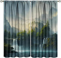 Landscape Theme Waterfall Blackout Curtains, Waterfall Mountains Jungle Printed Natural Scenery Window Drapes, for Bedroom Living Room 42" W X 54" L