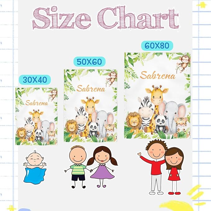 Custom Baby Blanket,Personalized Blankets for Kids with Names,Customized Blankets with Name for Boy,Personalized Baby Blanket for Girl Customized Blanket,Gift for Birthday Christmas(50"X60")