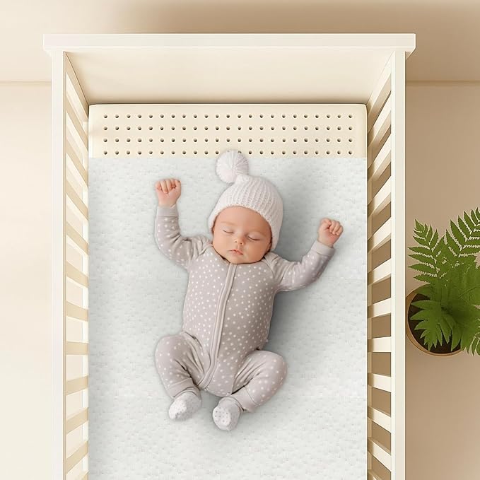 ORGANIC TEXTILES Organic Baby Mattress Topper with Tencel Removable Cover - GOLS/GOTS Certified - Breathable, Hypoallergenic, 3" Standard (52"x28")