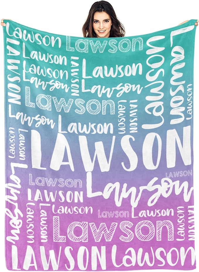 Dr.TOUGH Personalized Blankets with Name Customized Baby Blankets for Girls Boys Adults Monogrammed Blankets and Throws Christmas Birthday Mothers Valentines Day Gift (Z-Colorful 08, 40''×50'')