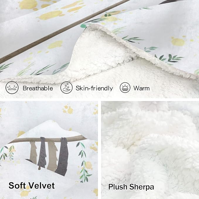 Cute Sloth Personalized Receiving Sherpa Fleece Baby Blankets for Girls Boys Kids, Swaddle Blankets Gift for Newborn Crib Infants 30x40 Inches
