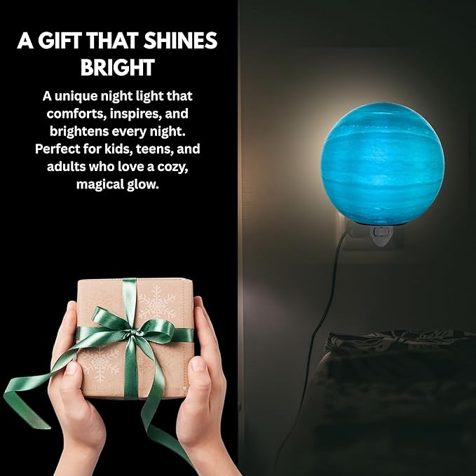 Uranus Night Lights | 5" Uranus Night Lamp LED Light | 3D Solar System NightLight, Planet Home Décor, Space Nursery, Kids Room, Space Gift, Birthday Gifts, Bedroom Decorations