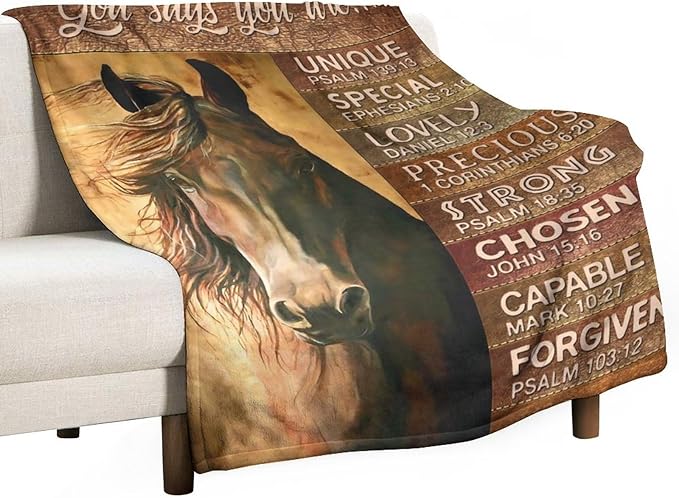 Horse Gifts: Soft Warm Cozy Fleece Blanket for Kids & Adults - 40"x50"