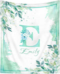 Personalized Baby Blanket with Name, Custom Baby Blanket for Kids Personalized Baby Gifts for Christmas BirthdayIn Easter Soft Flannel Infant Newborn Shower (Blue)