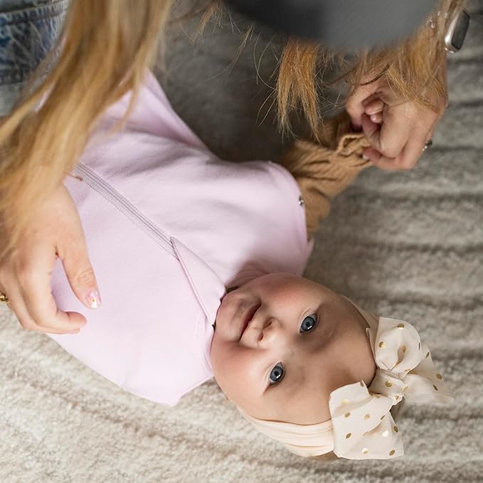 Tiny Twinkle Baby Sleep Sack 0-3 Months 1.0 TOG, Cotton & Elastane Wearable Blanket, Swaddle Transition Micro-Fleece, Machine Washable (Orchid)
