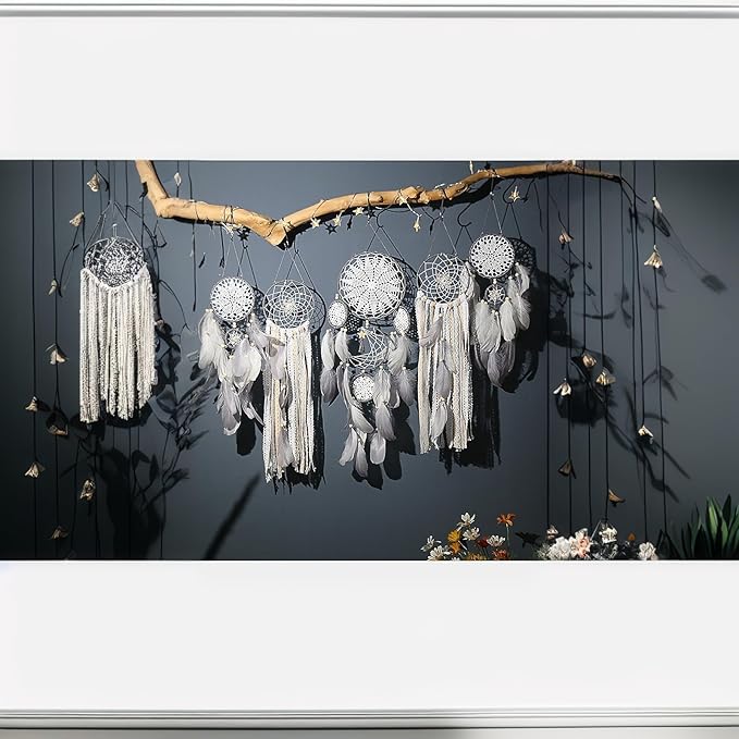 Dream Catcher Wall Decor,Large Boho Dream Catcher with Luxurious Feathers & Beads, Handmade Wall Hanging for Bedroom, Nursery, Living Room, Gift Ready for Girls & Adults (Camel)