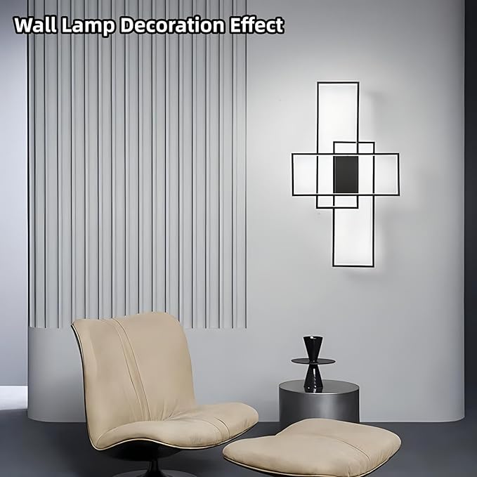 Flush Mount Modern LED Ceiling Light Fixture, With Remote Control Dimmable 3 Color Selectable Ceiling Lamp for Sitting Room, Kitchen, Bedroom, Hallway, Porch (Black, 55.1*31.5*2.5 IN)
