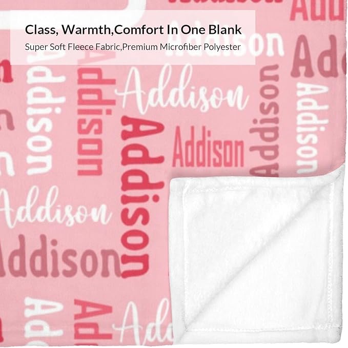 Dr.TOUGH Name Blanket Personalized Blanket for Adult Kids Flannel Customized Personalized Blankets and Throws
