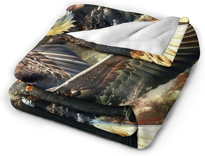 Tijuboni American Eagle Throw Blanket Eagle Gifts for Girls Boys Women Men Kids Adults Soft Flannel Fleece Blanket for Couch Sofa Bed Home Decor 60"x80"