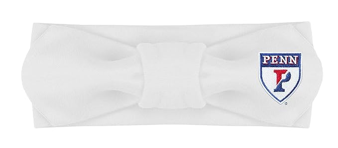 Creative Knitwear Pennsylvania Quakers Infant Girls White Solid Hair Knot Headband Embroidered Logo - Size Newborn - 4T