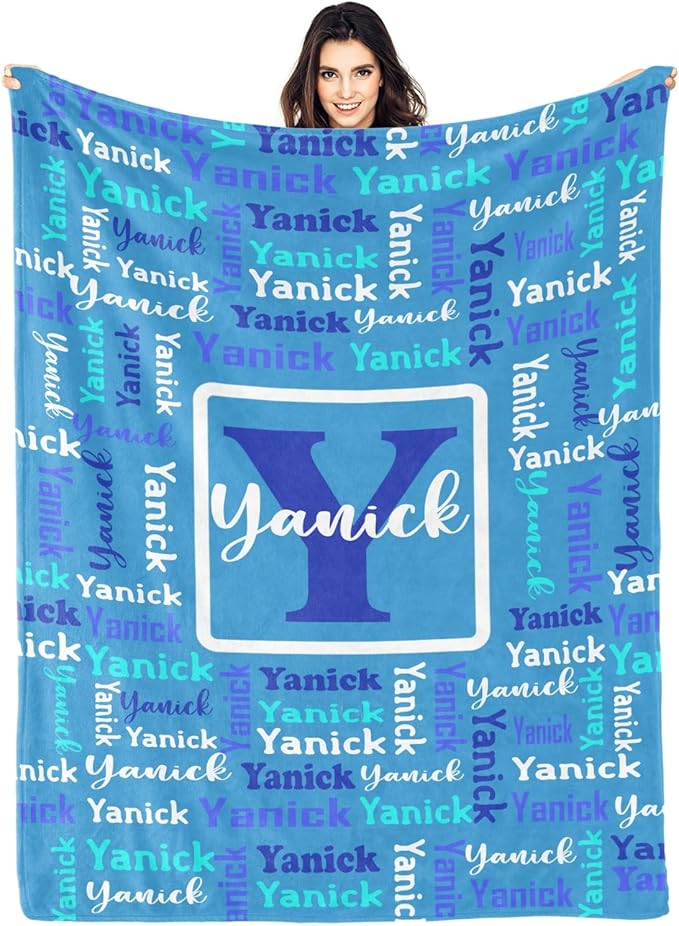 Dr.TOUGH Name Blanket Personalized Blanket for Adult Kids Flannel Customized Personalized Blankets and Throws