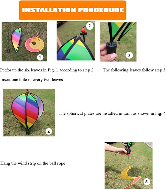 Syhonic 3Pcs Rainbow Windsock Hot Air Balloons Wind Spinner - Outdoor Whirligig Toy Garden Lwan Yard Home Decoration Ornament - Colorful Kinetic Hanging Decoration