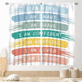Rainbow Curtains for Classroom, Kids Girls Baby Boho Cute Inspirational Motivational Quotes Cartoon Colorful Pastel Nursery Classroom Bedroom Living Room Bathroom Window Drapes 2 Panels, 52"x84" Inch